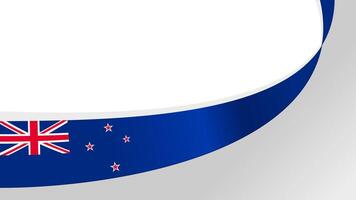 wavy new zealand flag ribbon background with copy space for text. for national day vector