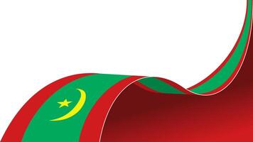 waving mauritania flag frame background with copy space for text. for national day vector