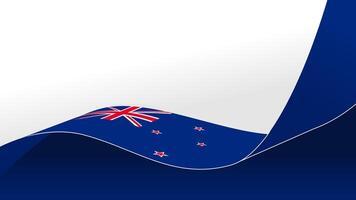 wavy new zealand flag background with copy space for text. for national day vector