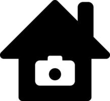 Rounded Filled Home Camera Icon vector
