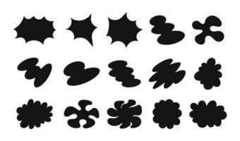 Collection of black abstract shapes for design elements vector