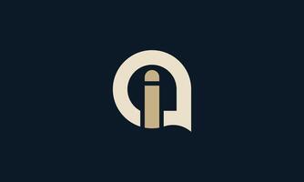 ai artificial intelligence minimalistic monogram logo design vector