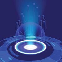 Abstract fantastic background with circle digital network ring vector