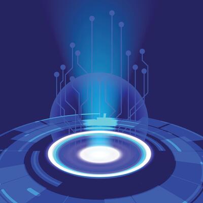 Abstract fantastic background with circle digital network ring