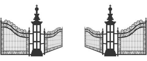 Open Gate Decorative architectural element vector