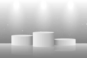 round podium set background with light and shadow. Abstract geometric composition in minimalist design vector
