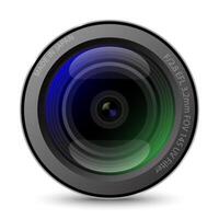 Realistic High Quality camera lens with white background vector