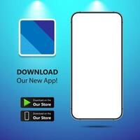 Download our app for mobile phone. Advertising banner for downloading mobile app app vector