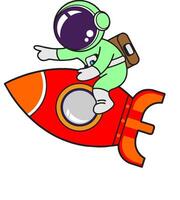 An astronaut riding a rocket vector