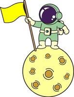 Astronaut on the moon illustration vector