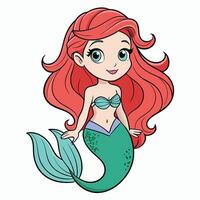 Hand Drawn Little Mermaid Sketch for Coloring Buddies vector