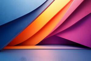 Vibrant Abstract Design with Overlapping Colorful Layers for Modern Art Posters photo