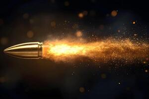 Dynamic Concept of Speed and Power with Bullet in Motion for Print Design photo