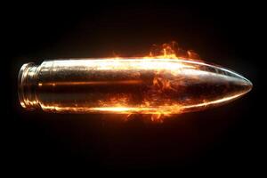 Fiery Bullet in Motion Dynamic Concept of Speed, Energy, and Power for Creative Design photo
