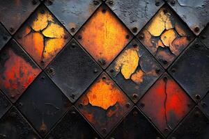 Rustic Industrial Metal Panel Texture for Creative Background Design photo