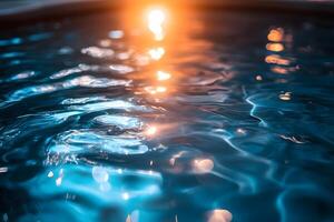 Sunlit Water Surface with Ripples and Reflections in Tranquil Setting for Relaxation Theme photo