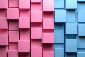 Abstract 3D Geometric Background in Pink and Blue for Modern Design Projects photo