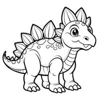 Isolated Kentrosaurus Dinosaur on a White Background for Easy Visual Study vector