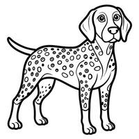 Outline of a Lean and Athletic German Shorthaired Pointer Dog in Motion vector