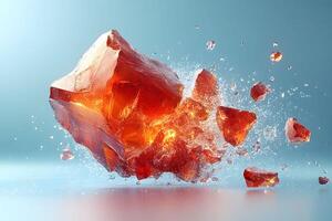 Vibrant Red Crystal Explosion - Abstract Element for Design Projects photo