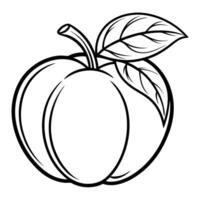 Peach Isolated Illustration for Coloring and Artistic Expression vector