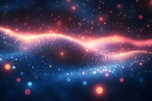 Abstract Glowing Particles in Motion - Futuristic Digital Wave Design for Technology Background photo