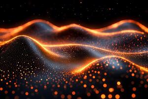Abstract Glowing Waves of Light for Futuristic Design and Technology Concepts photo