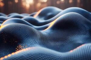 Abstract Textured Waves with Digital Glow Modern Design Concept for Art and Media photo