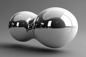 Abstract Metallic Spheres on Gray Background for Modern Design and Art photo