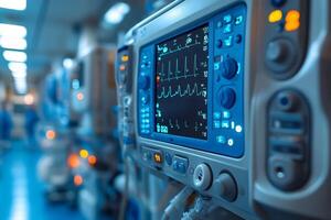 Advanced Medical Equipment in Hospital Setting - Heart Monitor Display for Healthcare Professionals photo