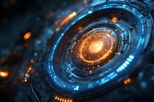 Futuristic Technology Concept with Circular Interface for Sci-Fi Designs photo