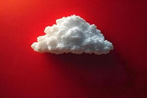 Surreal Cloud on Red Background for Creative Design and Art Projects photo