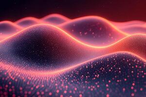 Futuristic Abstract Digital Waveform with Glowing Vibrant Particles for Modern Design photo