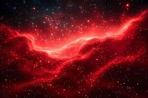 Majestic Red Nebula in Space with Glowing Stars for Cosmic Exploration Themes photo