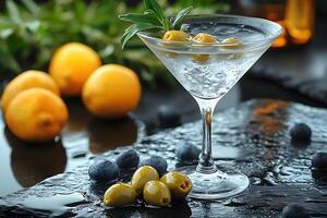 Refreshing Citrus and Olive Martini Cocktail for Elegant Gatherings and Party Inspiration photo