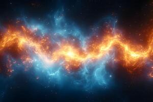 Cosmic Fusion of Fiery and Icy Nebulae in Space - Perfect for Sci-Fi and Outer Space Designs photo