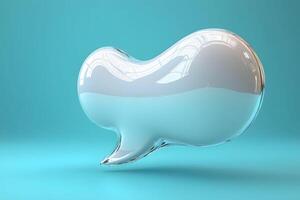 Abstract 3D Speech Bubble on Turquoise Background for Modern Design photo