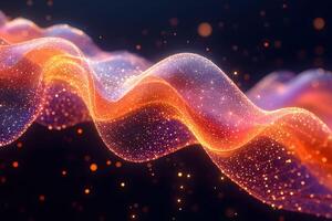 Abstract Digital Wave with Glowing Particles and Futuristic Energy Theme photo