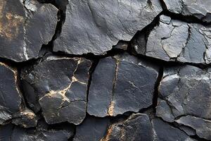 Natural Black Rock Texture for Background Design and Decor Projects photo