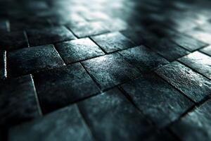 Dark Abstract Stone Tile Surface with Dramatic Lighting photo