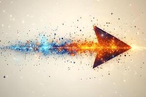 Dynamic Abstract Arrow in Futuristic Digital Art for Innovation and Advancement Themes photo