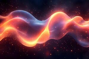 Abstract Cosmic Waves with Glowing Particles Futuristic Digital Art for Design photo