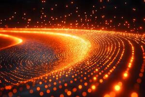Glowing Futuristic Light Trails in Dynamic Abstract Pattern for Digital Design photo