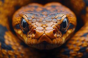 Vibrant Close-Up Portrait of Scaled Reptile with Intricate Patterns photo