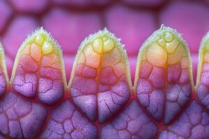 Macro Close-Up of Vibrant Plant Cells with Intricate Patterns for Scientific and Educational Use photo