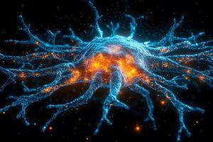 Futuristic Neural Network Concept with Glowing Connections for Sci-Fi Design photo