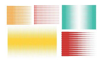 Collection of Halftone Patterns with Gradient Effects in Different Colors vector