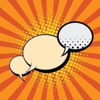 Empty Comic Bubbles with Sunburst Halftone Shadows on Light Blue vector