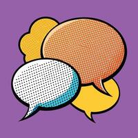 Empty Thought and Speech Bubbles with Halftone Shadows on Transparent Background vector