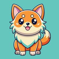 Adorable Chao Chao Dog Doodle for Art and Coloring Activities vector